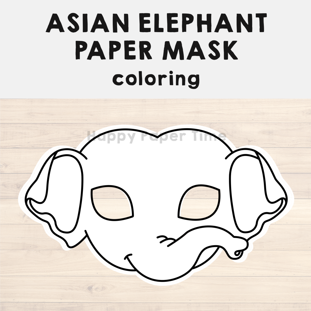 Asian elephant paper mask printable asian animal jungle coloring craft made by teachers