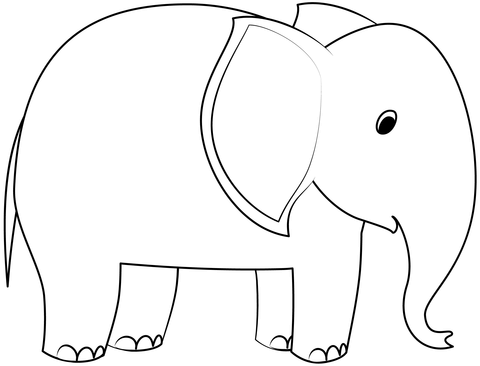 Elephant coloring page free printable coloring pages