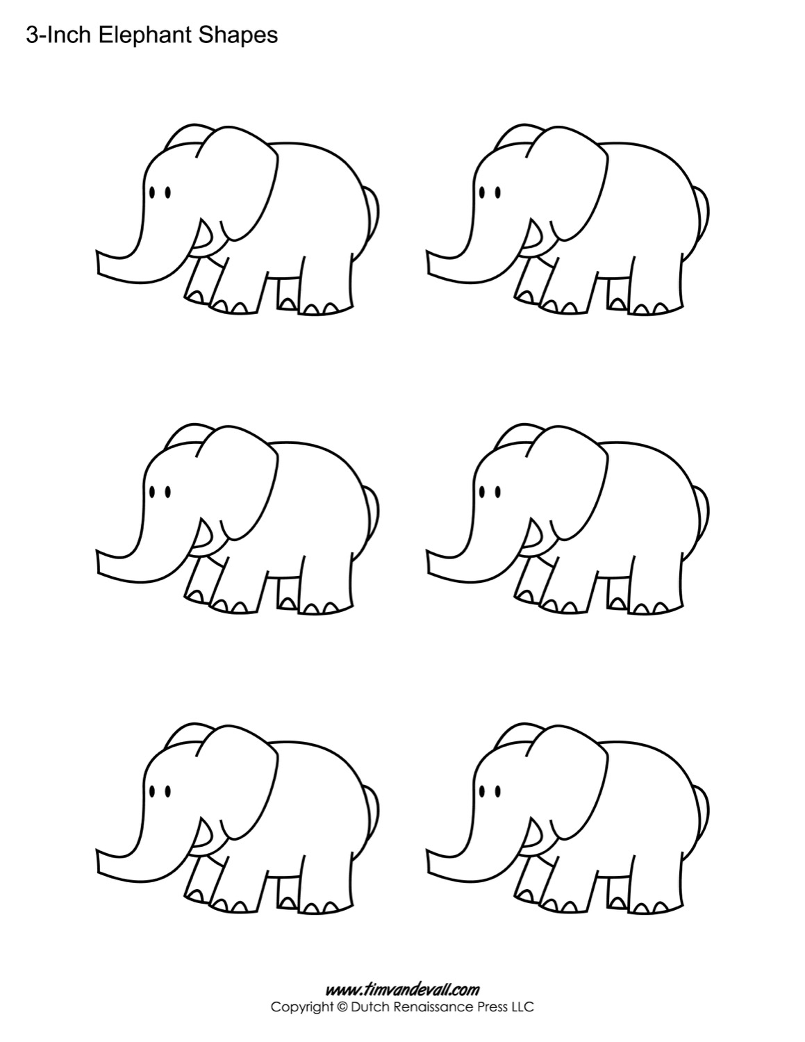 Printable elephant templates for kids â tims printables