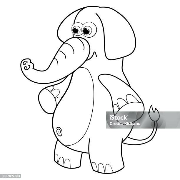 Colorless cartoon elephant coloring pages template page for coloring book of funny indian elephant for kids