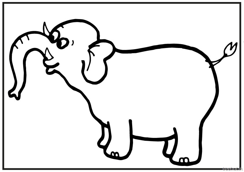 A size prtable elephant colorg pages for kids