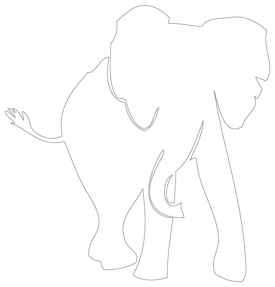 Circus elephant template free printable coloring