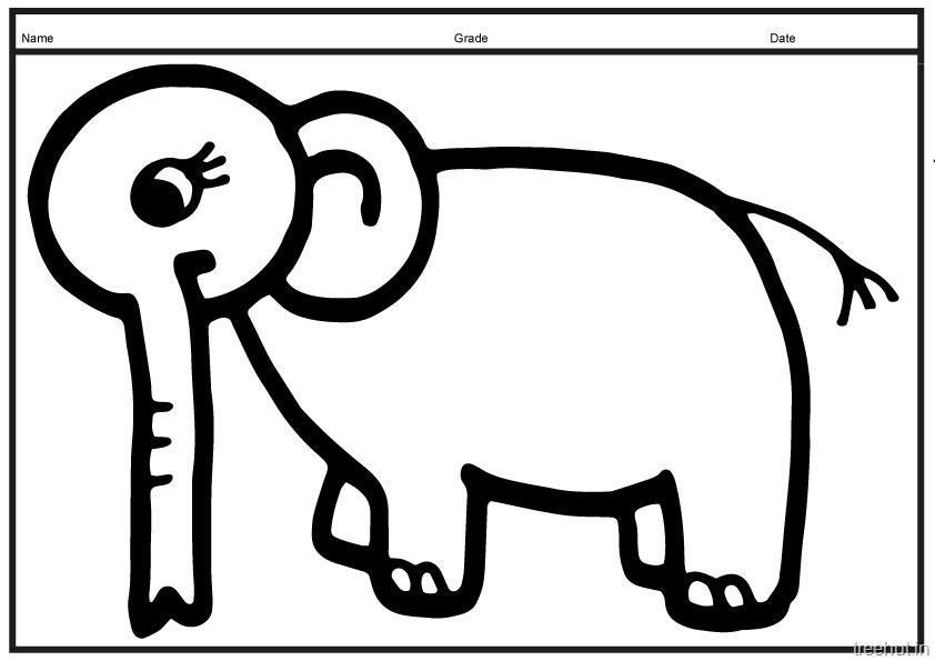 A size prtable elephant colorg pages for kids