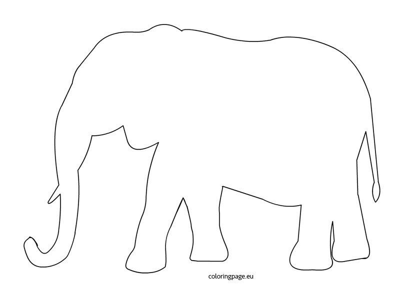 Elephant template coloring page