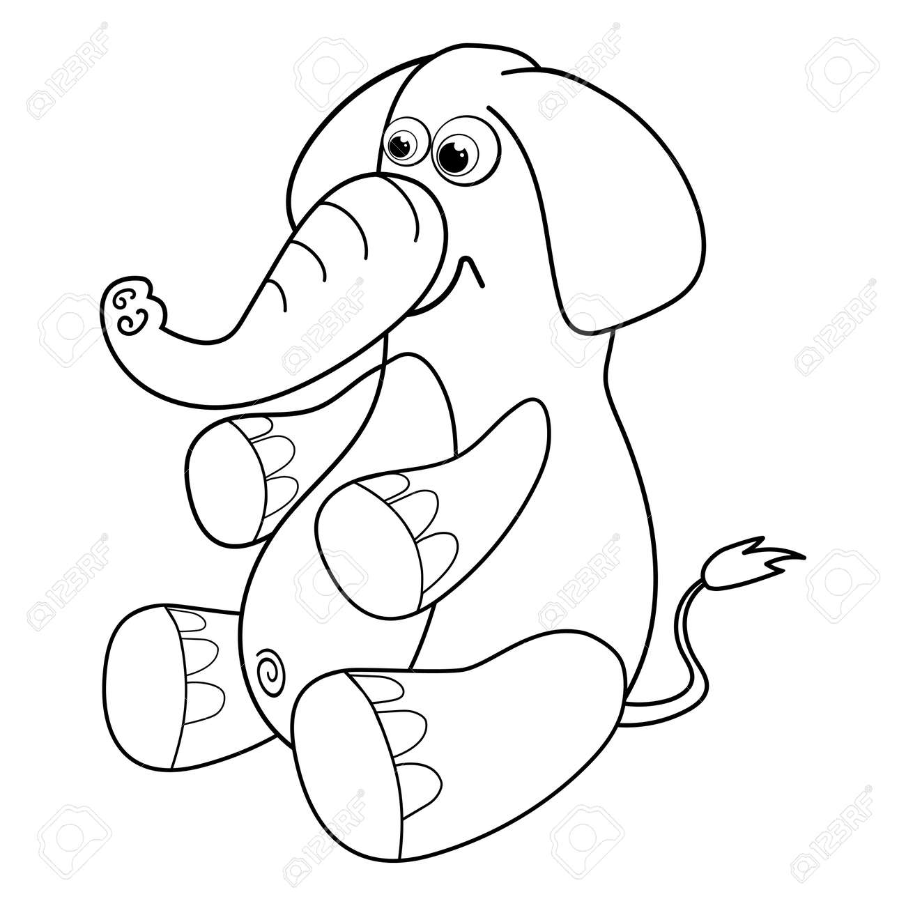 Colorless cartoon elephant sitting coloring pages template page for coloring book of funny elephant for kids practice worksheet or anti