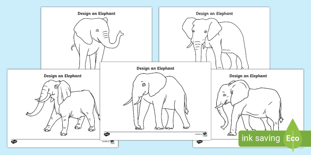 Elephant outline drawing elephant template to print