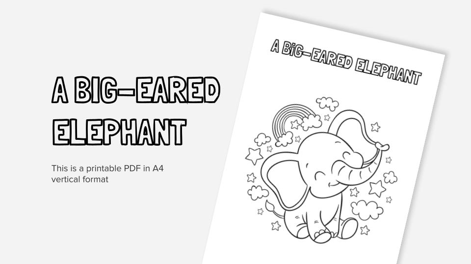 Printable coloring worksheets with elephants in pdf format