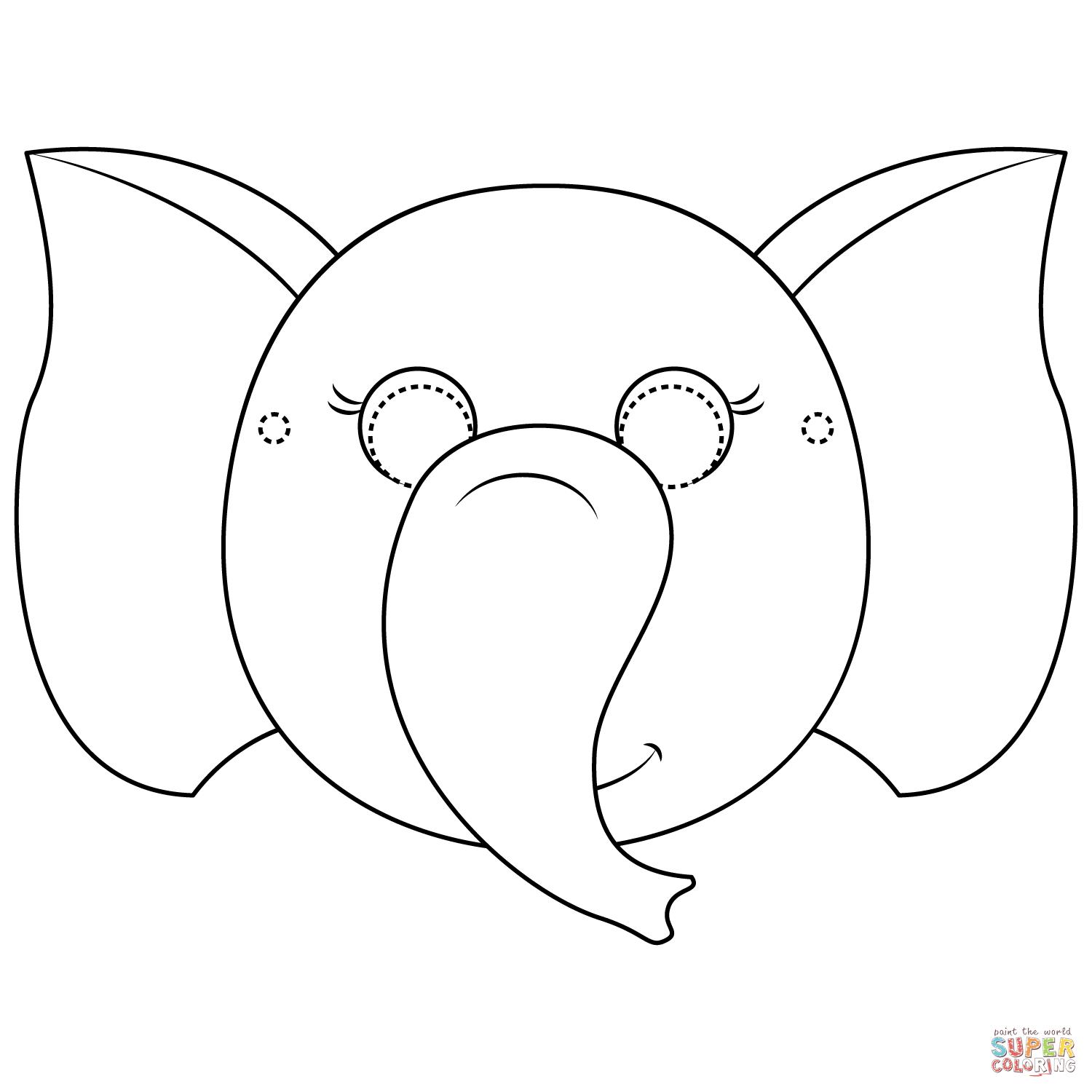 Elephant mask coloring page free printable coloring pages