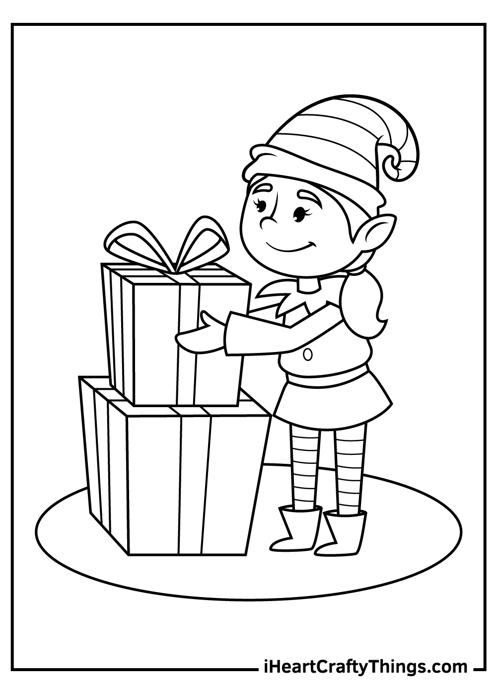 Christmas elves coloring pages free printables