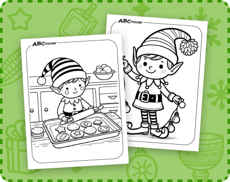 Free printable elf coloring pages for kids