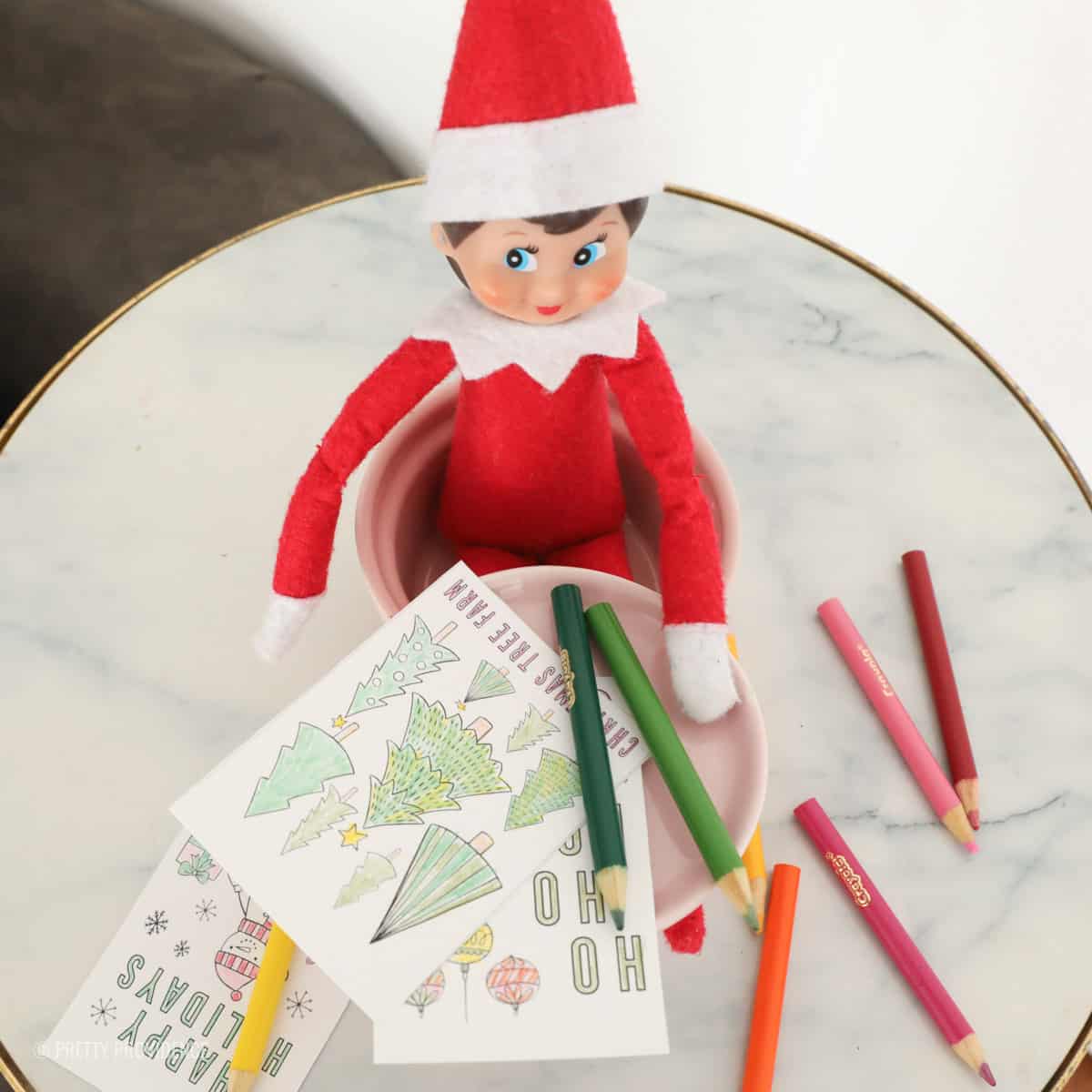 Elf on the shelf coloring pages