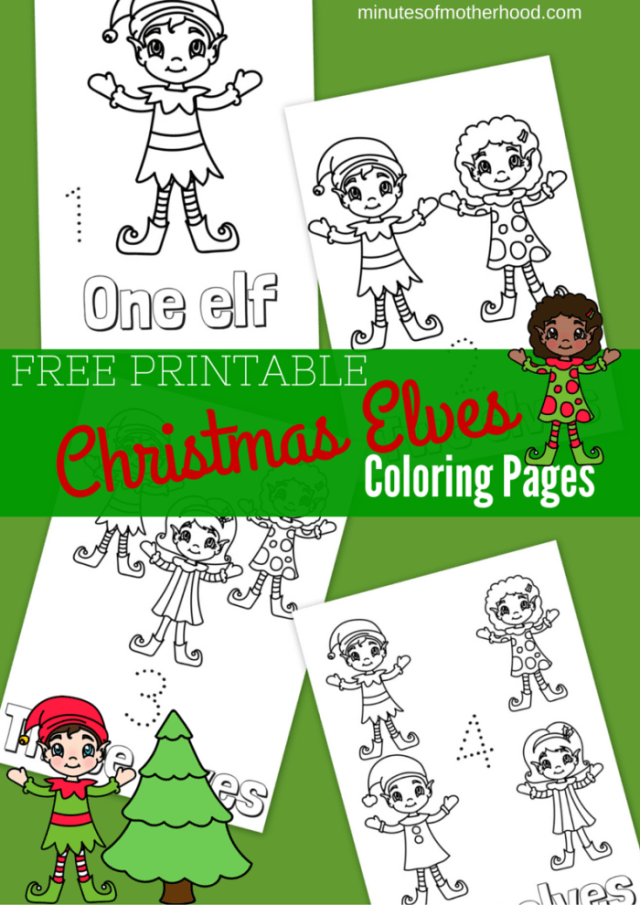 Free printable christmas elves coloring pages â miniature masterminds