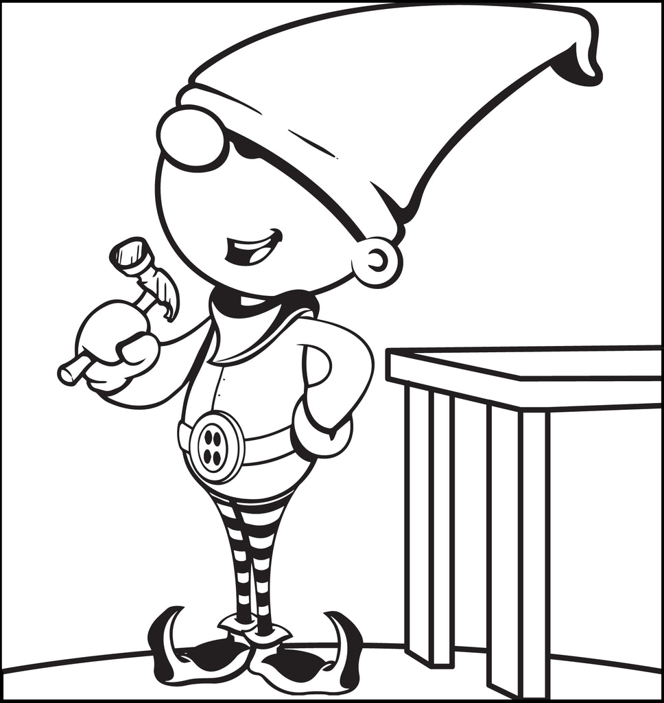 Printable elf coloring page for kids â