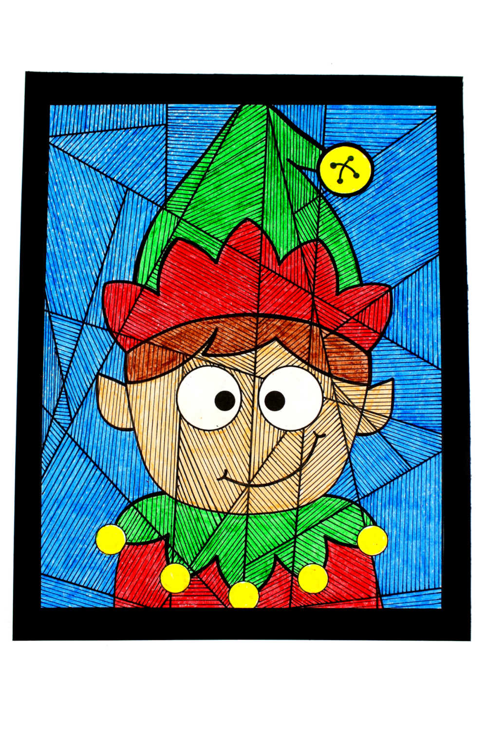 Free printable boy elf coloring page