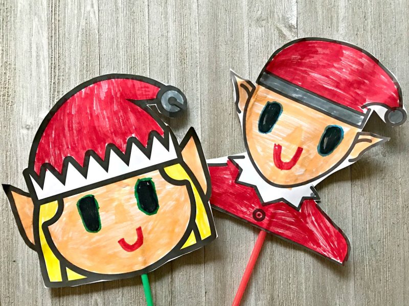 Christmas elf coloring sheets