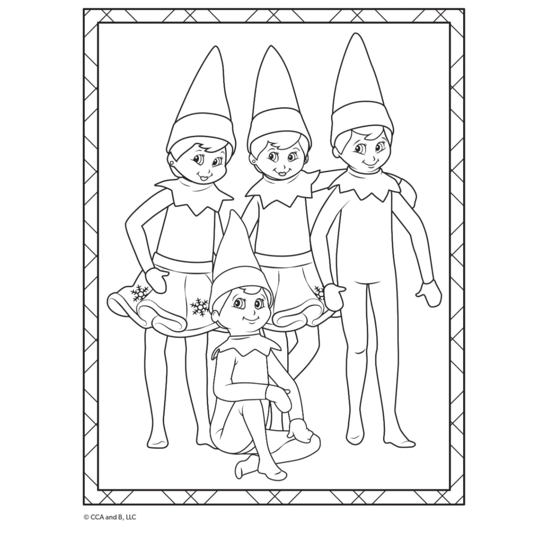 The elf on the shelf colouring book
