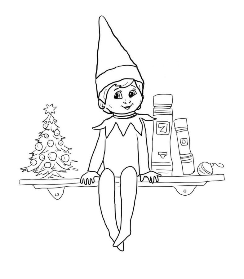 Elf on the shelf coloring pages printable for free download