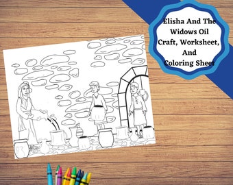 Elisha and the widows oil printable bible story pages craft and coloring page