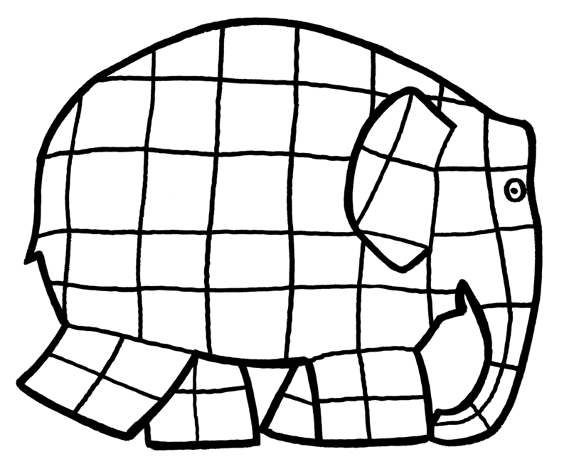 Elmer the elephant colouring