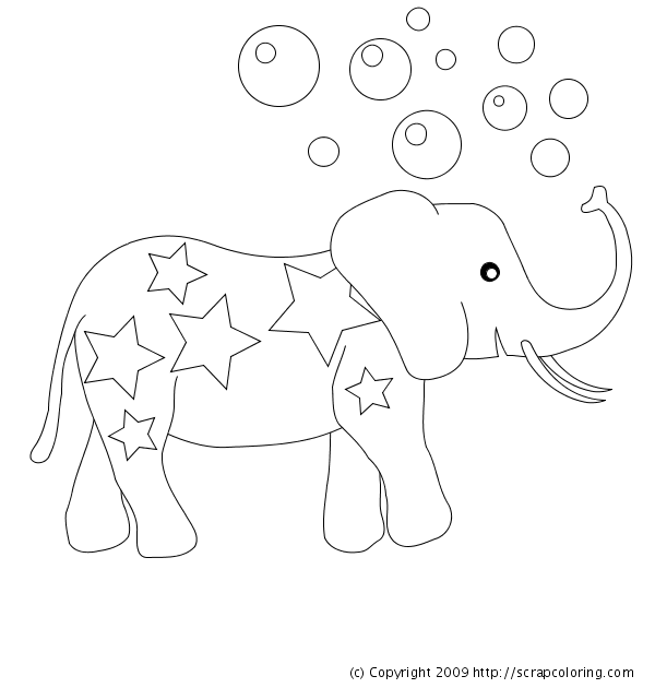 Circus elephant coloring page