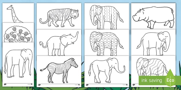 Elephant louring sheets to support teaching on elmer