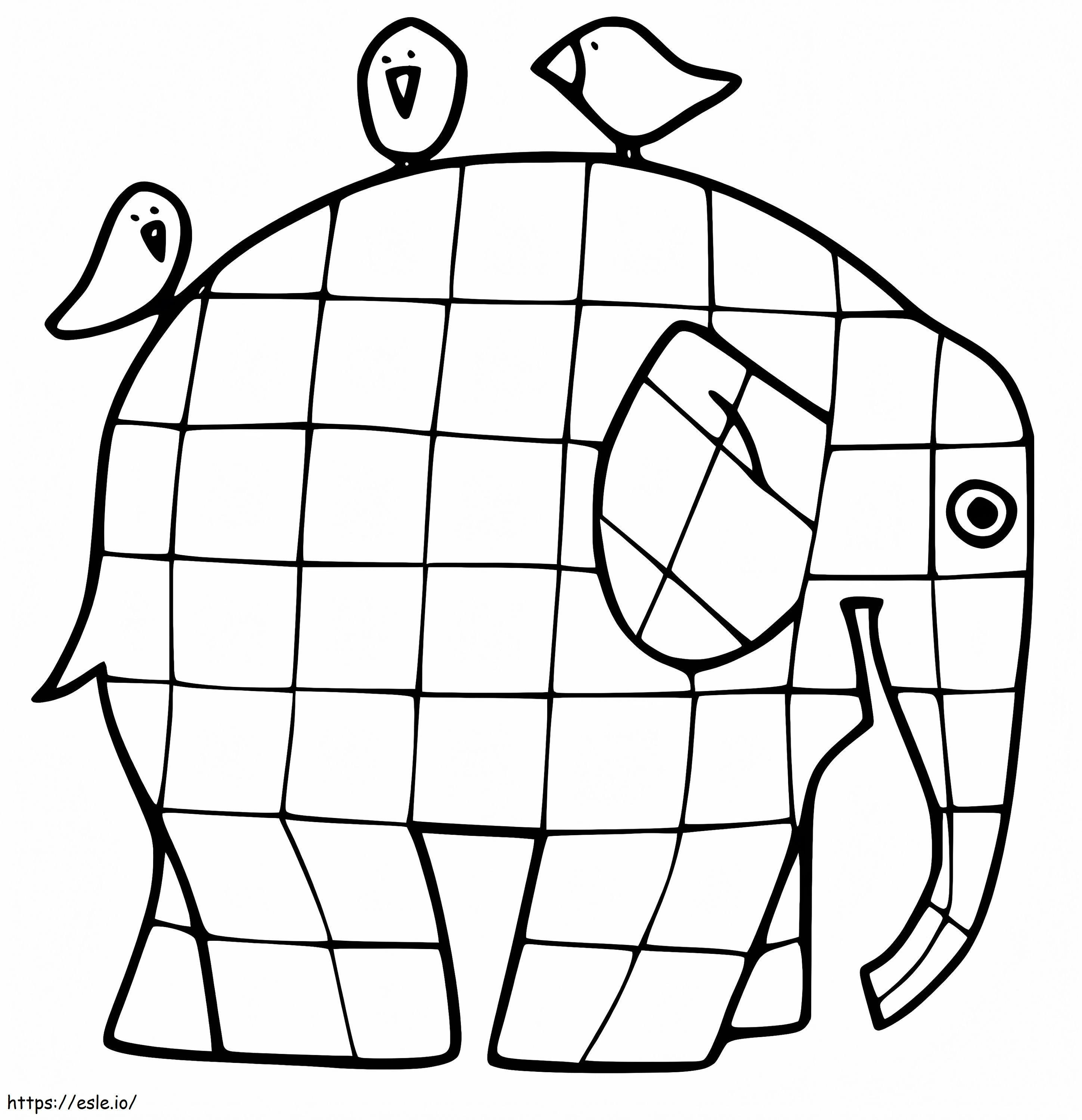 Simple elmer the elephant coloring page