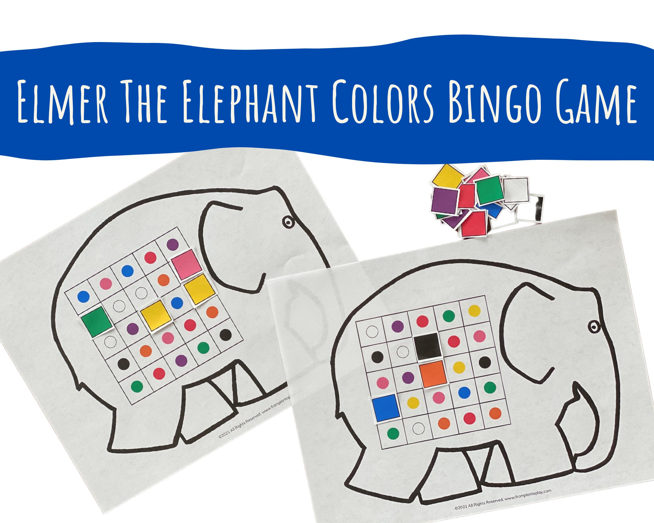 Elmer color bingo game for kids elmer elephant book activity pre