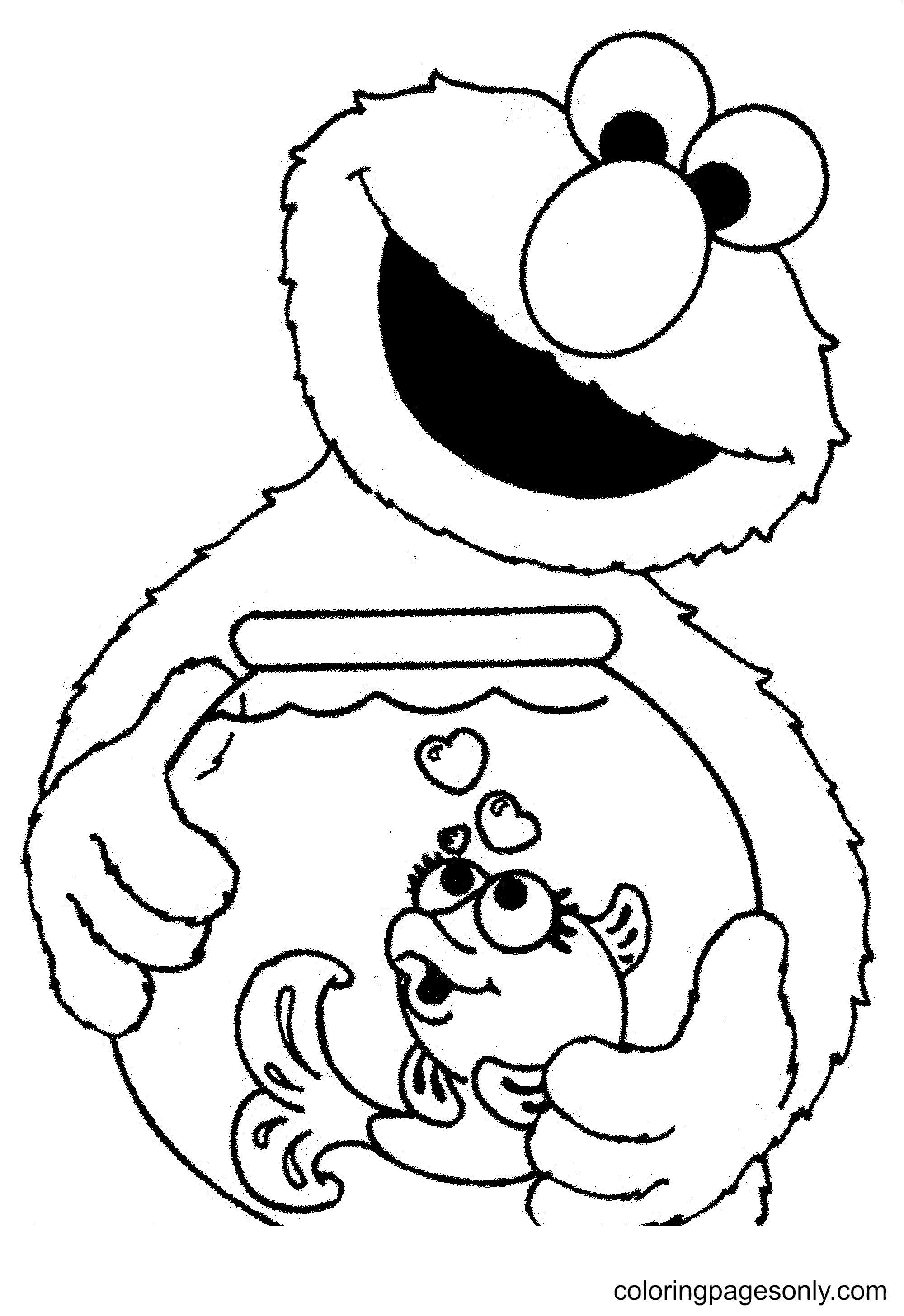 Elmo and dorothy coloring page