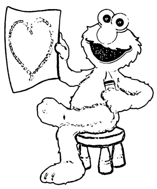 Drawing elmo coloring page