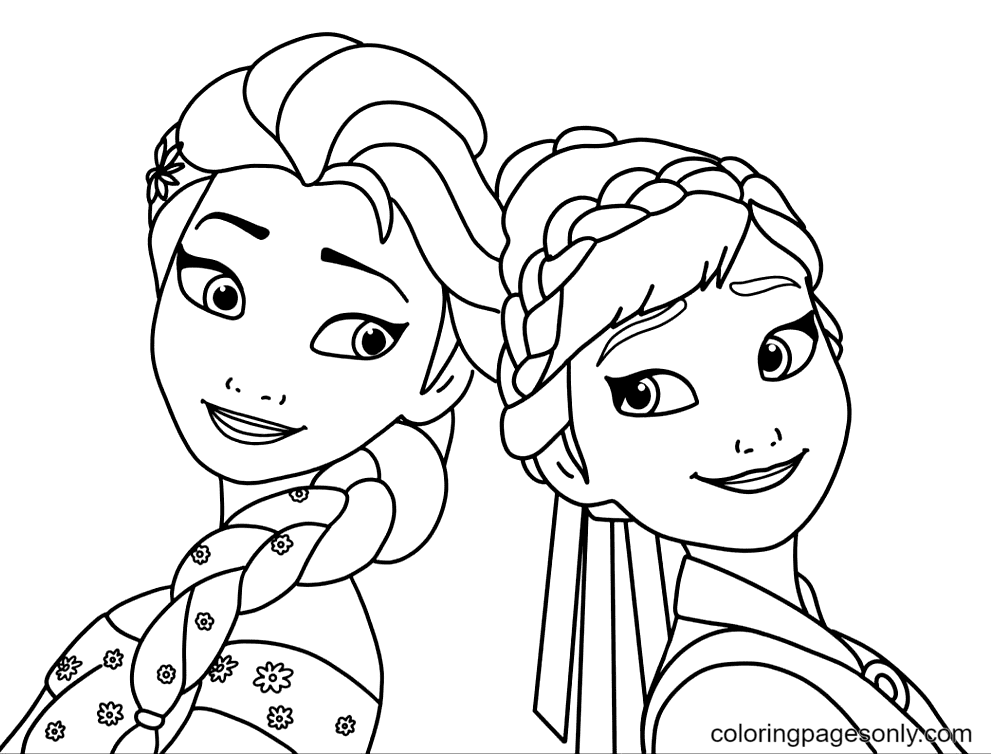 Elsa and anna coloring pages printable for free download