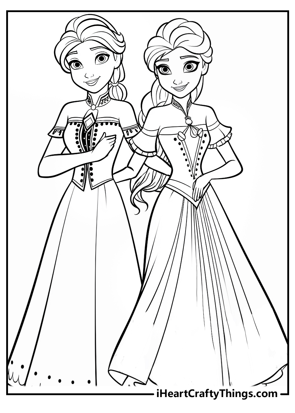 Elsa and anna coloring pages free printables