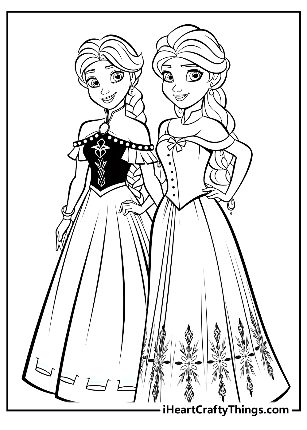 Elsa and anna coloring pages free printables