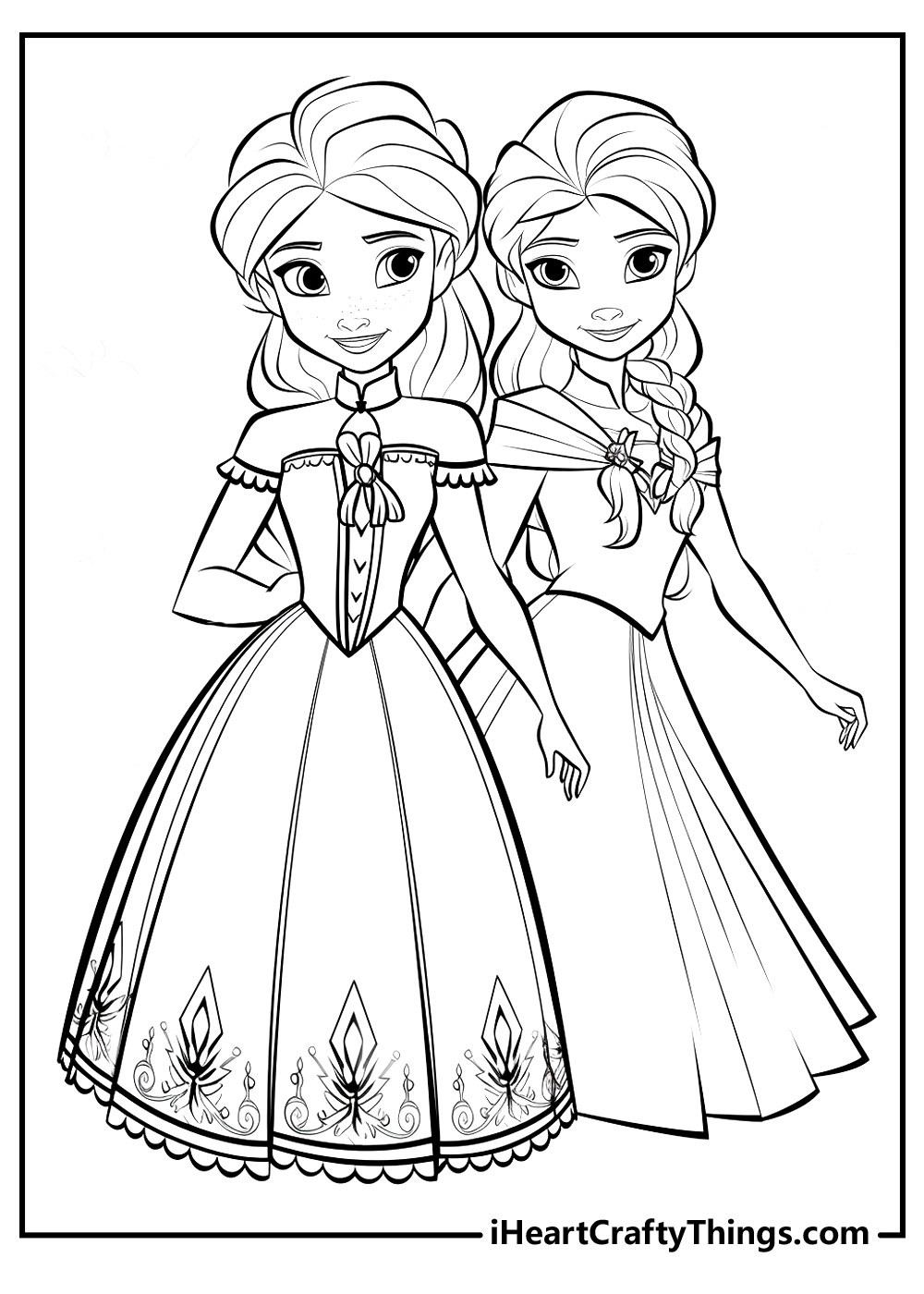 Elsa and anna coloring pages free printables