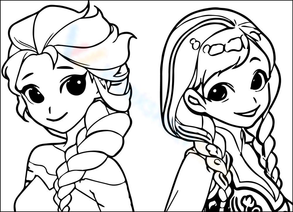 Free printable elsa and anna coloring pages for kids