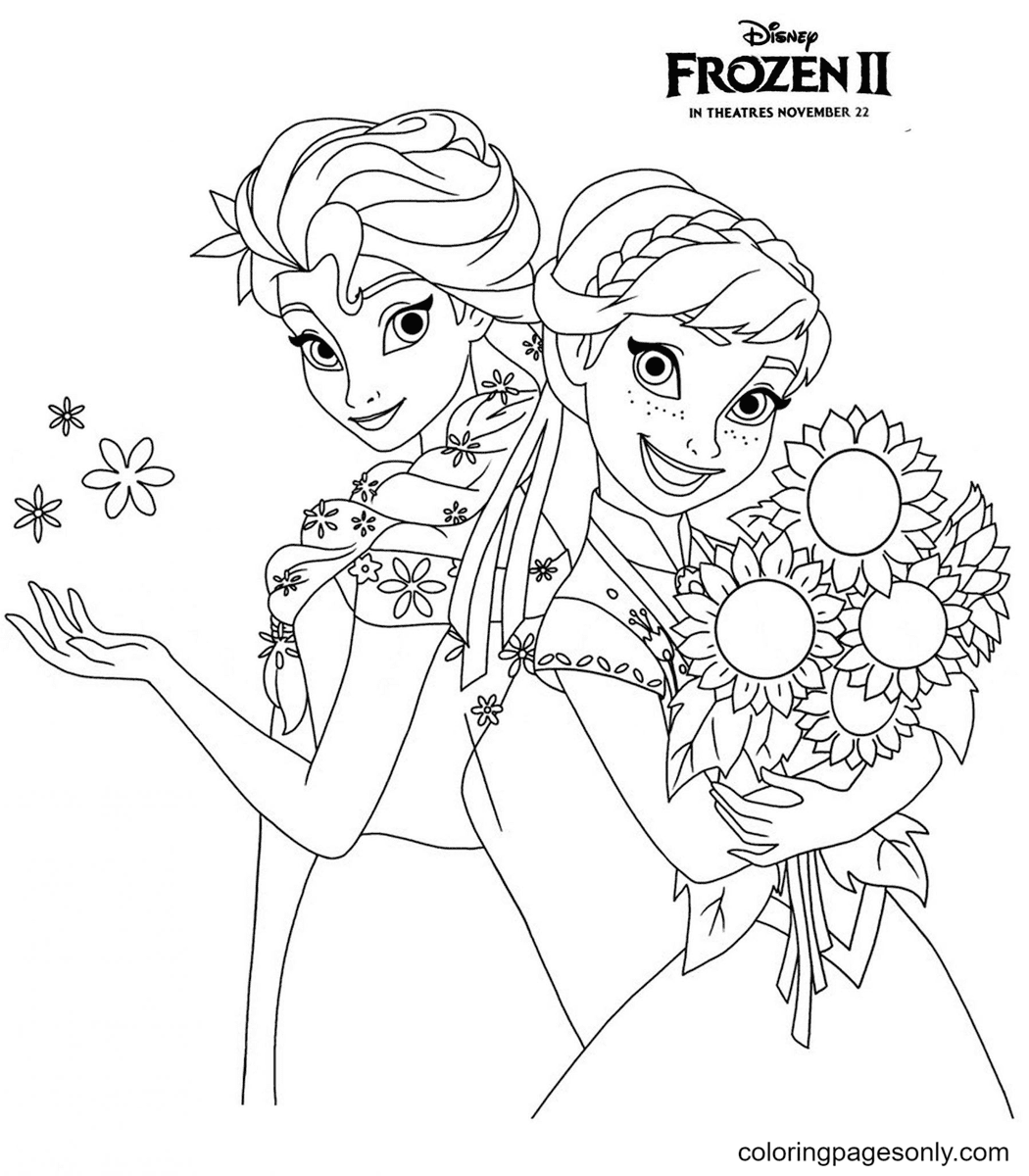 Elsa and anna coloring pages printable for free download