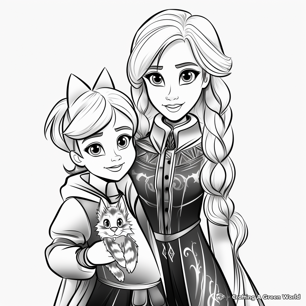 Elsa and anna coloring pages