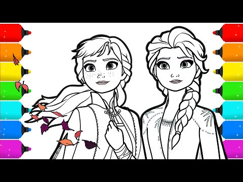 Frozen elsa and anna drawing and coloring