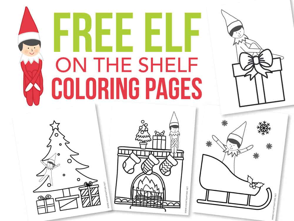 Free elf on the shelf coloring pages