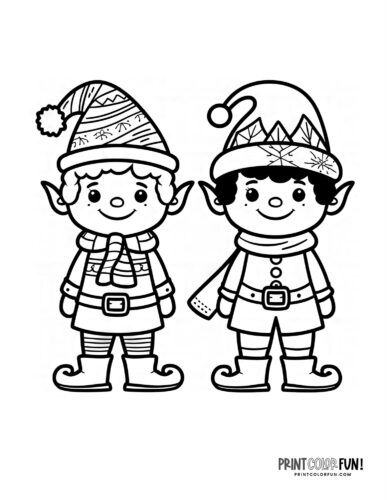 Cute christmas elves santas elves clipart coloring pages direct from the north pole at