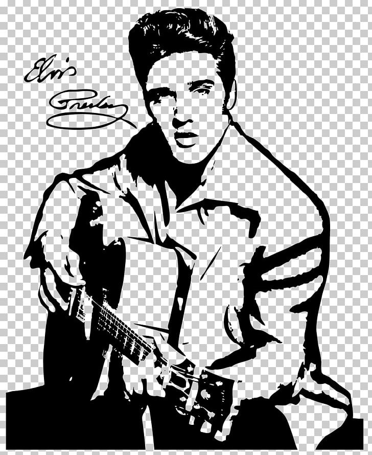 Elvis presley drawing silhouette black and white png clipart animals art cartoon coloring book drawing free