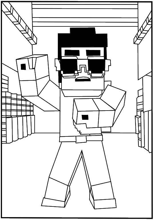 Online coloring pages coloring page elvis in minecraft the love download print coloring page