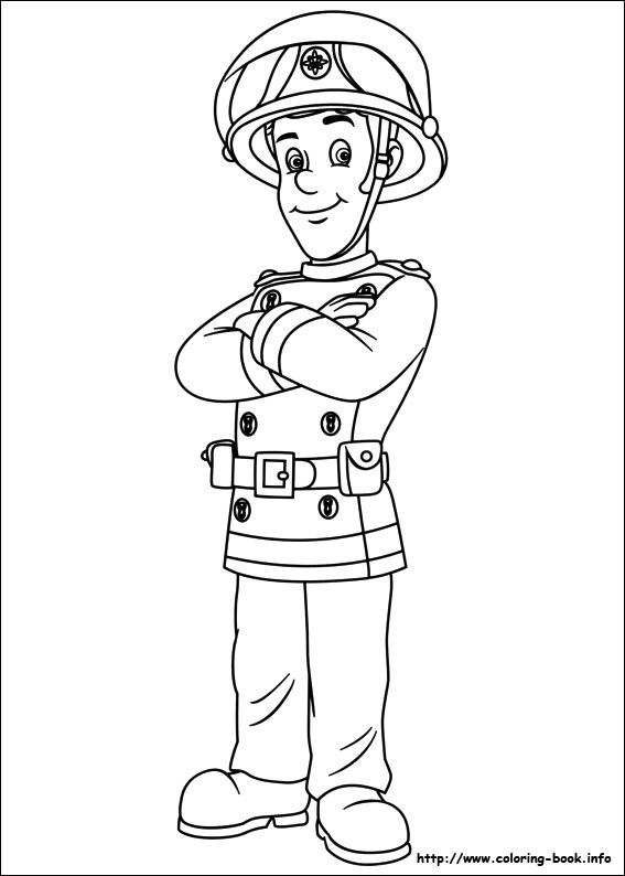 Fireman sam coloring picture