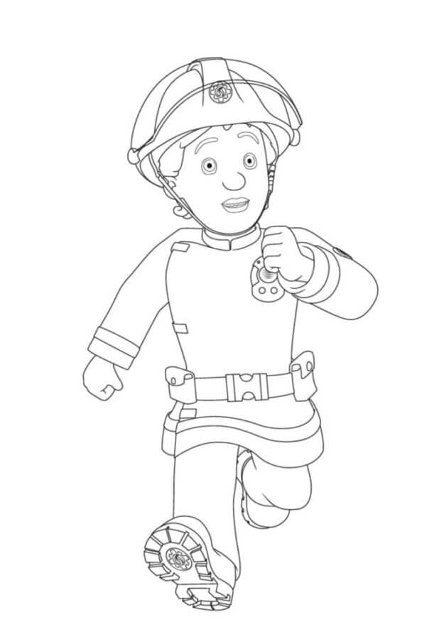 The fireman hurries to the crew coloring page