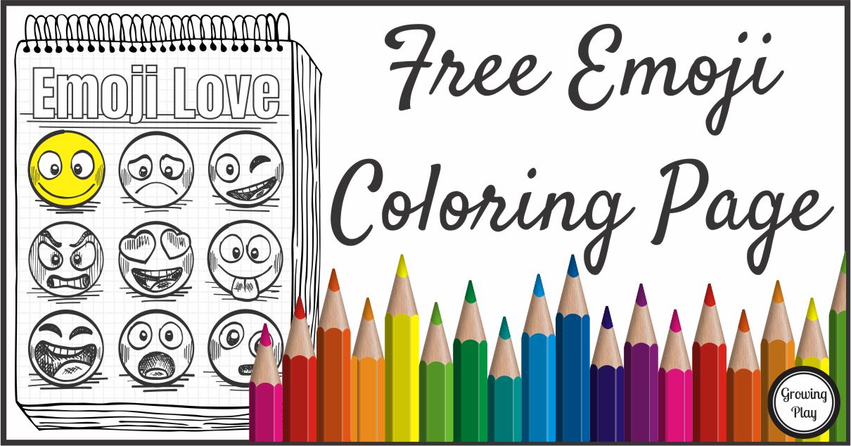 Emoji coloring page free from growing play