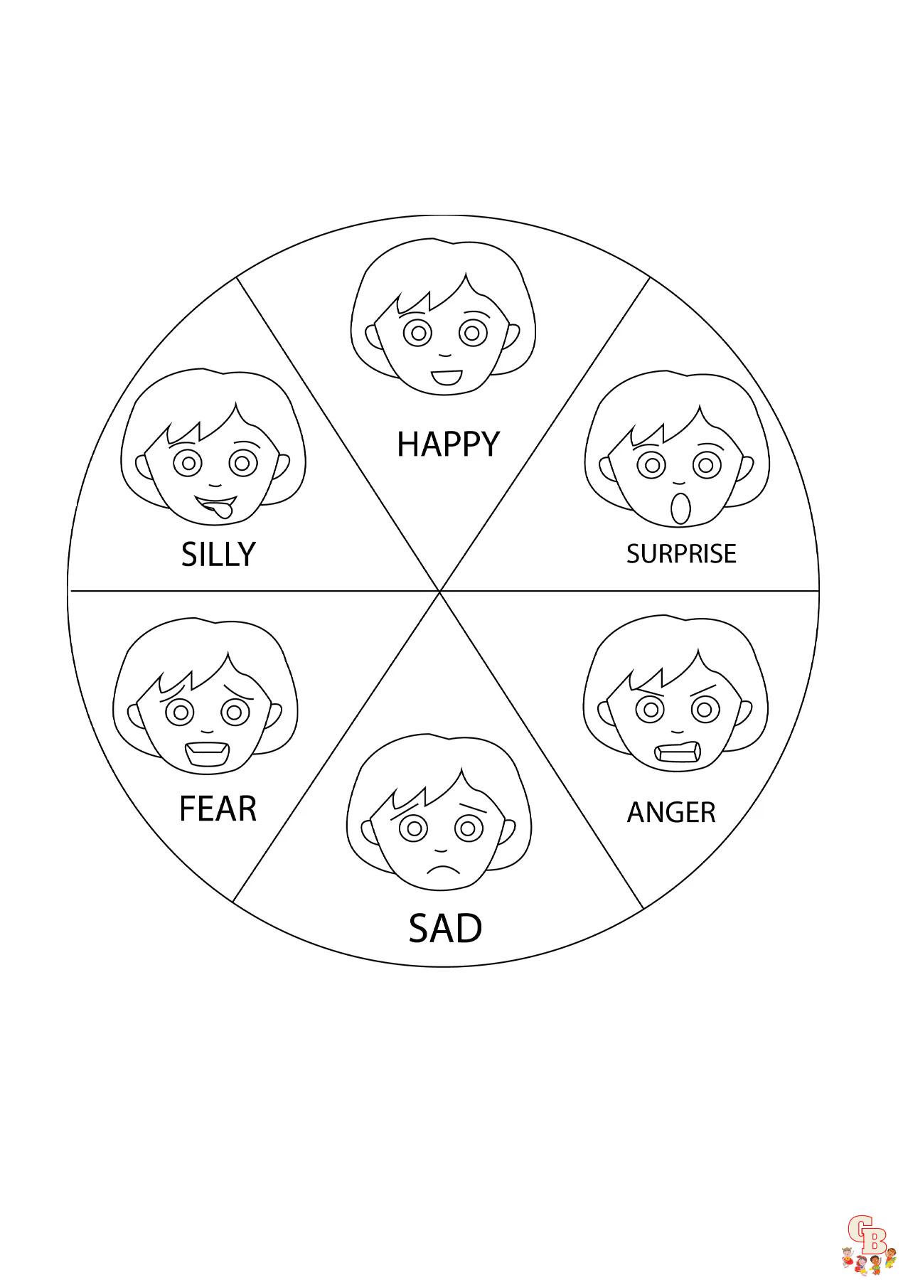 Explore the world of emotions with emotions coloring pages