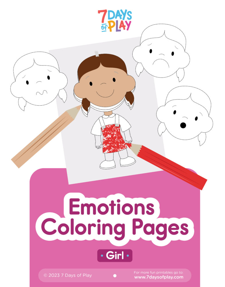 Emotions coloring pages girl