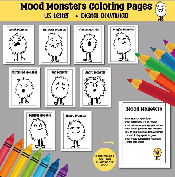 Printable emotion coloring pages for kids emotions coloring sheet fun coloring pages for learning and coping with emotions