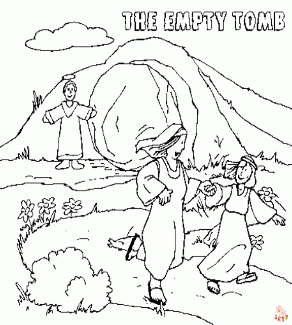 Free printable empty tomb coloring pages for kids