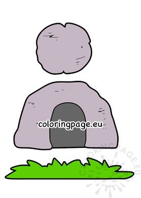 Empty tomb religious easter craft coloring page