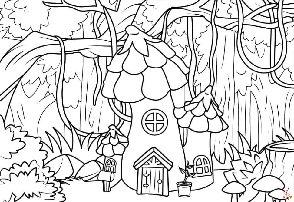 Printable forest coloring pages free for kids and adults